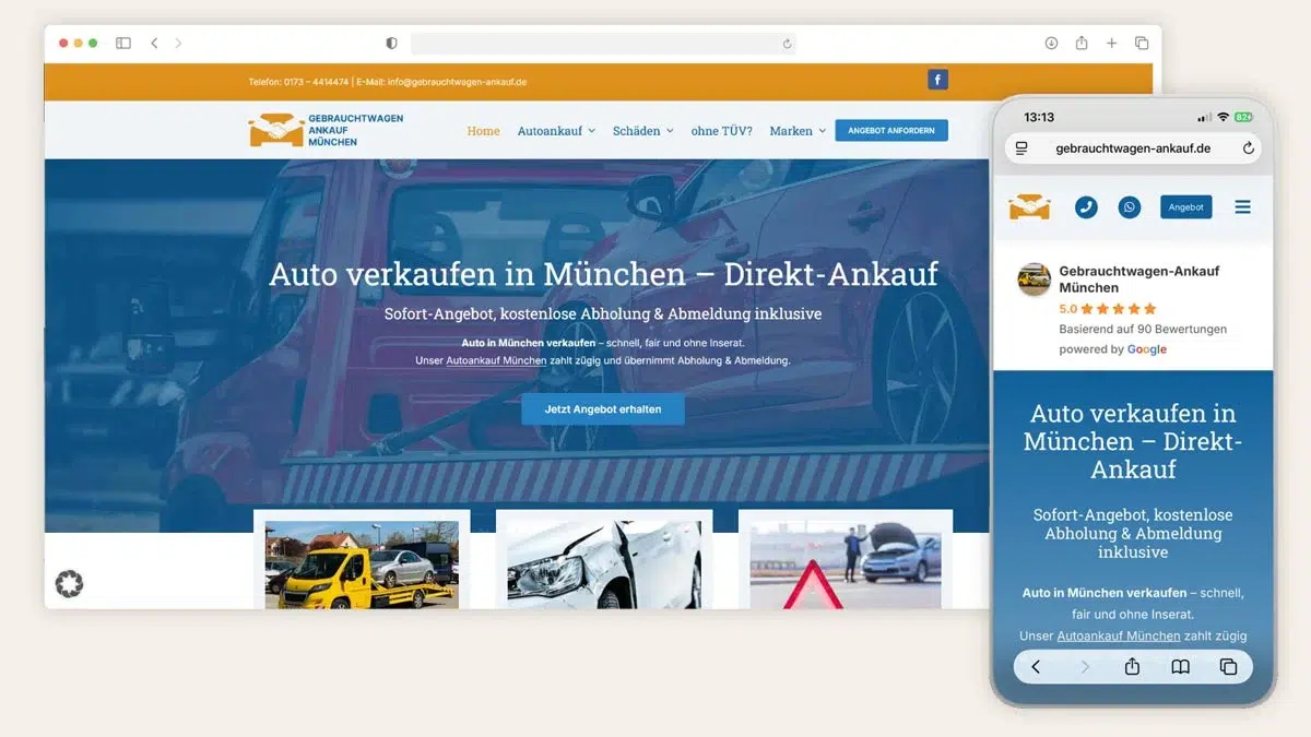 Website für Gebrauchtwagen-Ankauf München Website für Gebrauchtwagen-Ankauf München
