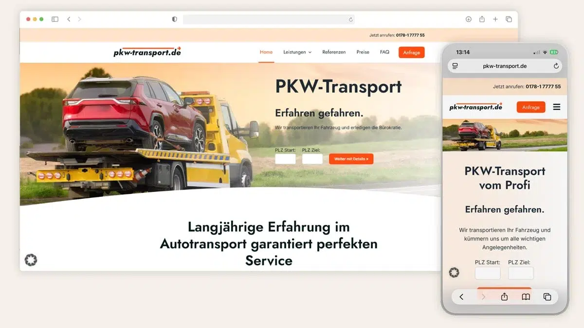 Website für pkw-transport.de – Dienstleister für Fahrzeugtransporte Website für pkw-transport.de - Dienstleister für Fahrzeugtransporte