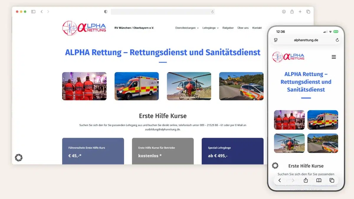 ALPHA Rettung – Rettungsdienst und Sanitätsdienst, Ausbildungen und Weiterbildungen ALPHA Rettung – Rettungsdienst und Sanitätsdienst, Ausbildungen und Weiterbildungen